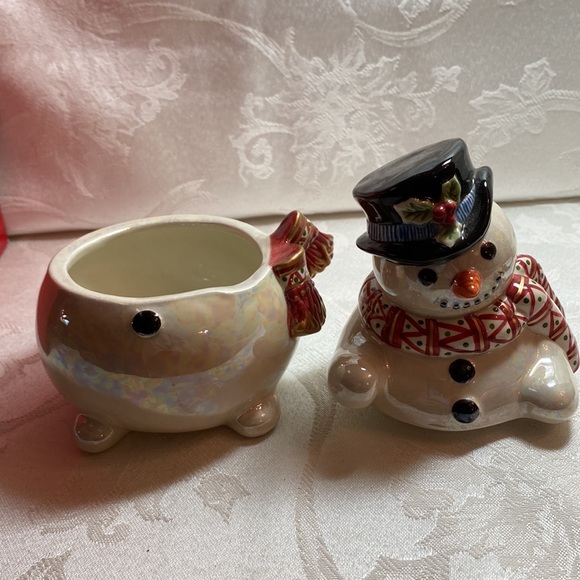 FITZ AND FLOYD CERAMIC SNOWMAN - Picture 2 of 8